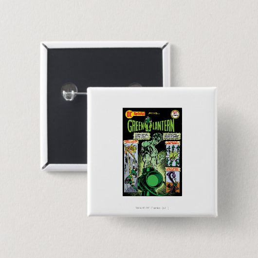 Grüne Laterne - Grün schattiertes Comic Button (Vorne & Hinten)