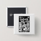 Grüne Laterne - Grün schattiertes Comic, schwarz Button (Vorne & Hinten)