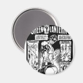 Grüne Laterne - Grünes schattiges Comic, Schwarz u Magnet (Vorderseite/Rückseite)