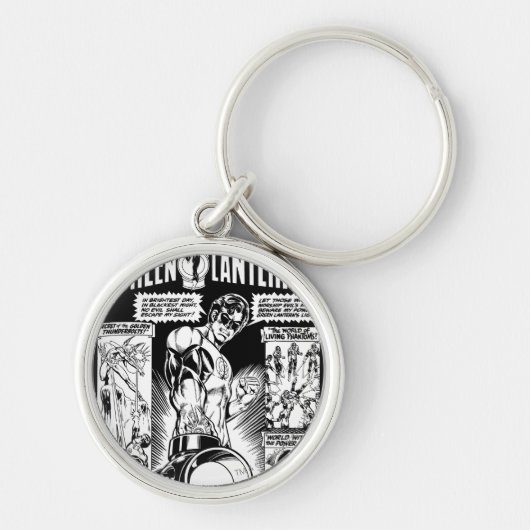 Grüne Laterne - Grünes schattiges Comic, Schwarz u Schlüsselanhänger (Vorne)