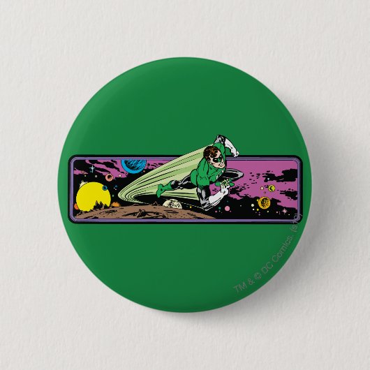 Grüne Laterne im Raum Button (Vorderseite)