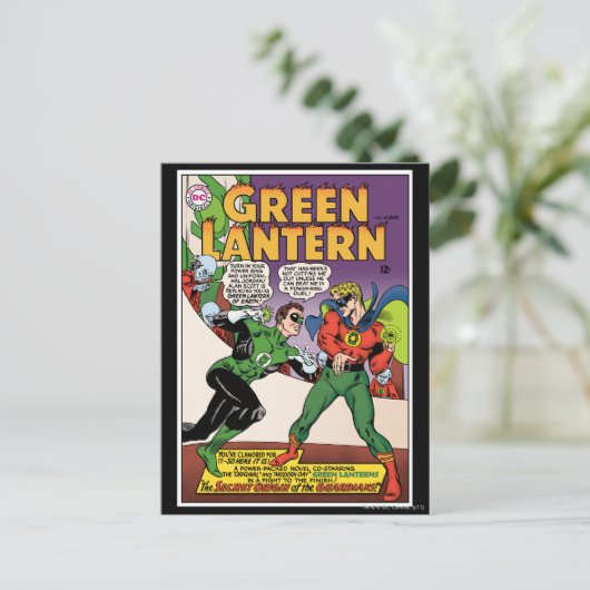 Grüne Laterne im Ring Postkarte (Stehend Vorderseite)