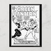 Grüne Laterne im Ring, Schwarz und Weiß Postkarte (Vorderseite)