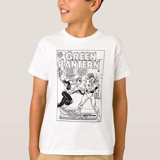 Grüne Laterne im Ring, Schwarz und Weiß T-Shirt (Vorderseite)