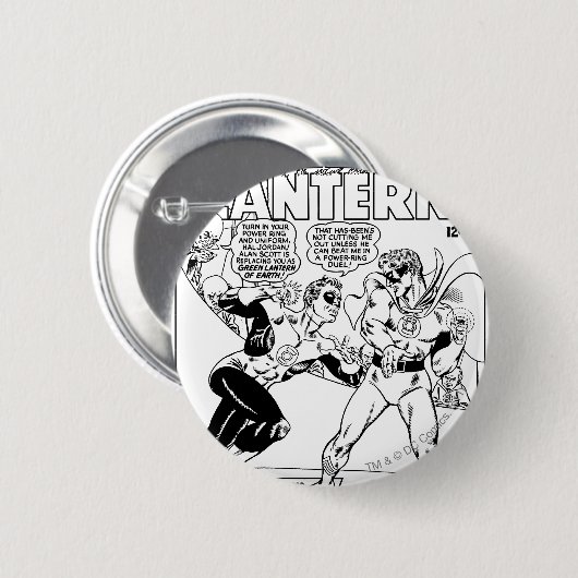 Grüne Laterne im Ring, Schwarzweiss Button (Vorne & Hinten)