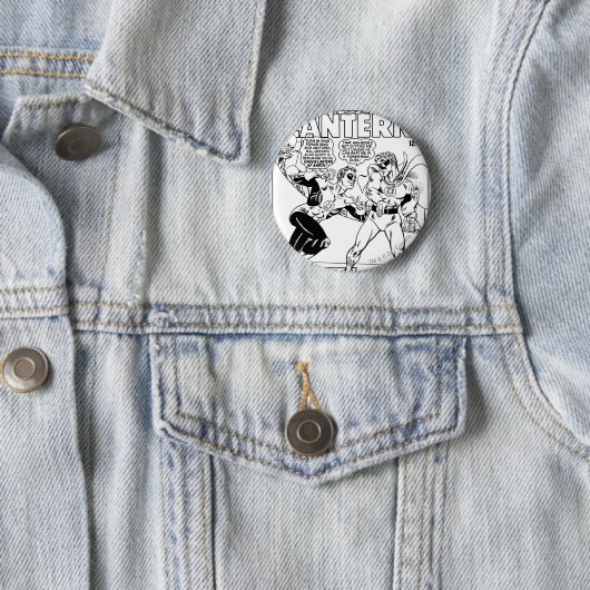 Grüne Laterne im Ring, Schwarzweiss Button (Beispiel)