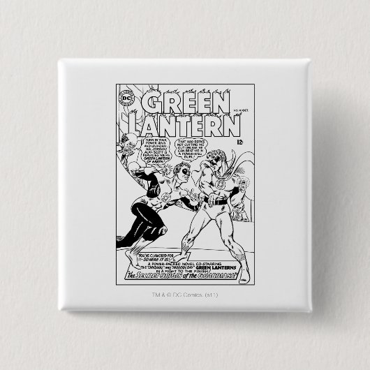 Grüne Laterne im Ring, Schwarzweiss Button (Vorderseite)