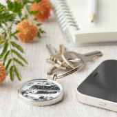 Grüne Laterne in den Gräben, Schwarz und Weiß Schlüsselanhänger (Seite)