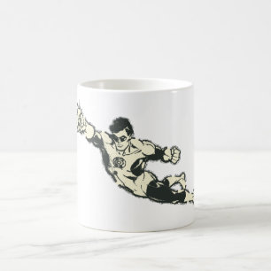 Grüne Laterne locht Schmutz Kaffeetasse