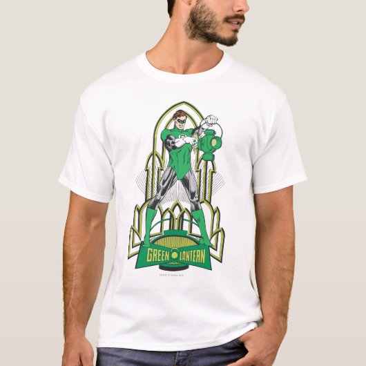 Grüne Laterne mit Buchstaben T-Shirt (Vorderseite)