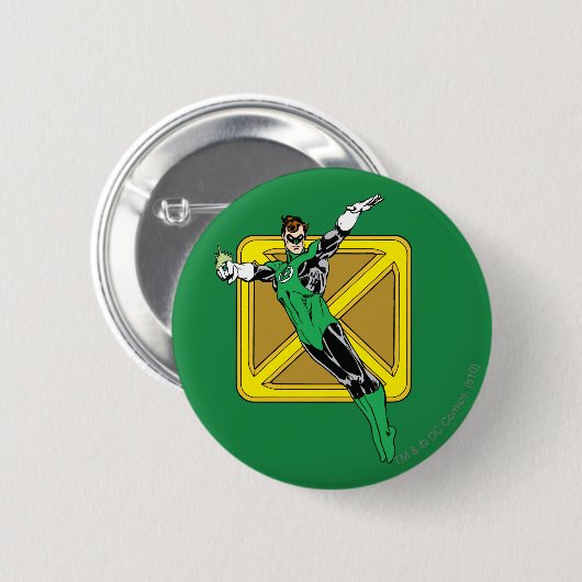 Grüne Laterne mit Hintergrund Button (Vorne & Hinten)