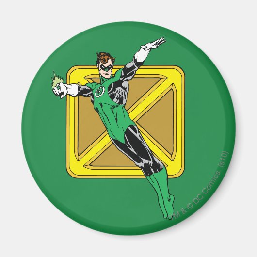 Grüne Laterne mit Hintergrund Magnet (Vorne)