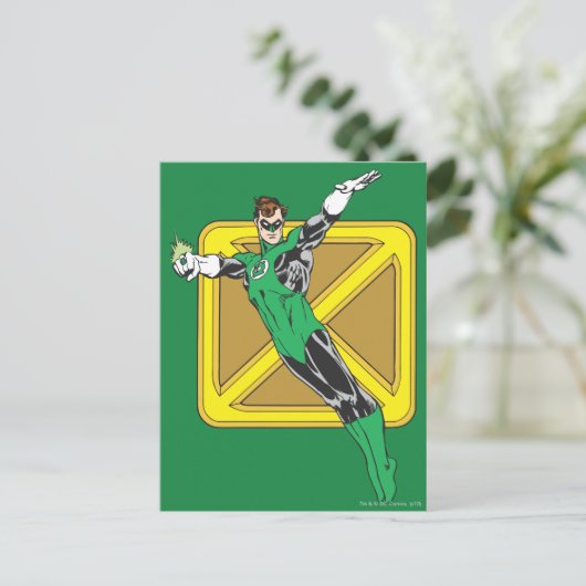 Grüne Laterne mit Hintergrund Postkarte (Stehend Vorderseite)