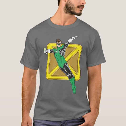 Grüne Laterne mit Hintergrund T-Shirt (Vorderseite)