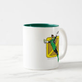 Grüne Laterne mit Hintergrund Zweifarbige Tasse (VorderseiteRechts)