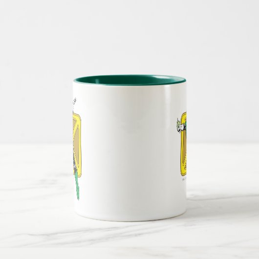 Grüne Laterne mit Hintergrund Zweifarbige Tasse (Mittel)