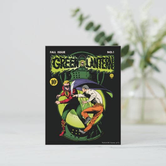 Grüne Laterne mit Kampffläche Postkarte (Stehend Vorderseite)