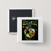 Grüne Laterne mit Kap im Kampf Button (Vorne & Hinten)