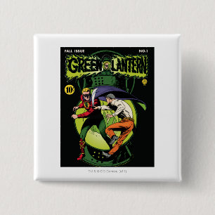 Grüne Laterne mit Kap im Kampf Button