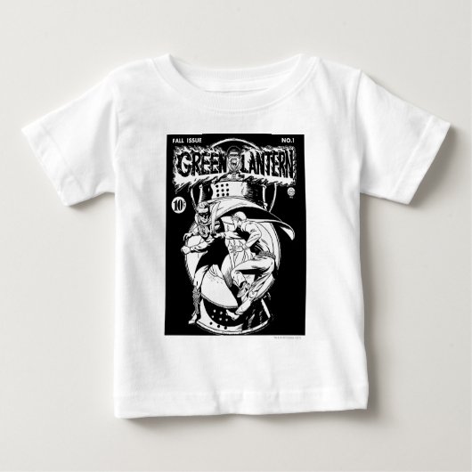 Grüne Laterne mit Kap im Kampf, Schwarz und Weiß Baby T-shirt (Vorderseite)
