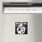 Grüne Laterne mit Kap im Kampf, Schwarz und Weiß Magnet (In Situ (Geschirrspüler))