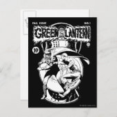 Grüne Laterne mit Kap im Kampf, Schwarz und Weiß Postkarte (Vorne/Hinten)