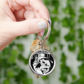 Grüne Laterne mit Kap im Kampf, Schwarz und Weiß Schlüsselanhänger (Hand)