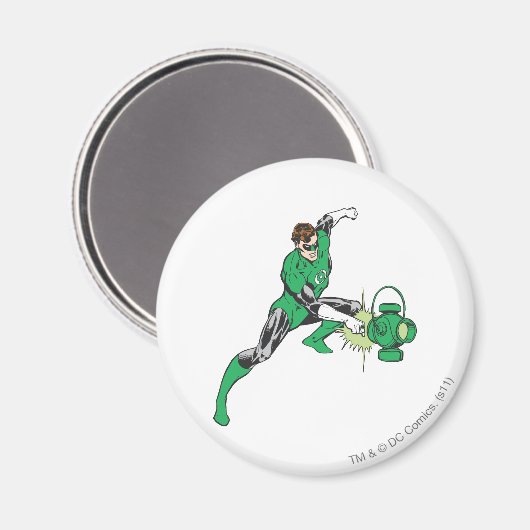 Grüne Laterne mit Laterne 2 Magnet (Vorderseite/Rückseite)