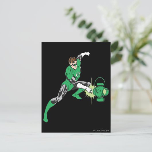 Grüne Laterne mit Laterne 2 Postkarte (Stehend Vorderseite)