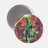 Grüne Laterne mit Lichtstrom - Farbe Magnet (Vorderseite/Rückseite)