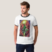 Grüne Laterne mit Lichtstrom - Farbe T-Shirt (Vorne ganz)