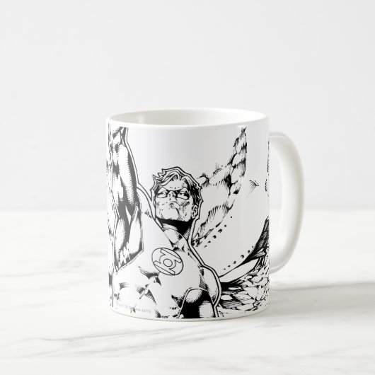 Grüne Laterne mit Lichtstrom Kaffeetasse (VorderseiteRechts)