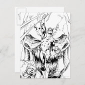 Grüne Laterne mit Lichtstrom Postkarte (Vorne/Hinten)