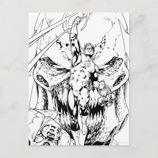 Grüne Laterne mit Lichtstrom Postkarte (Vorderseite)