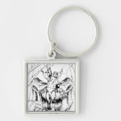 Grüne Laterne mit Lichtstrom Schlüsselanhänger (Vorne)