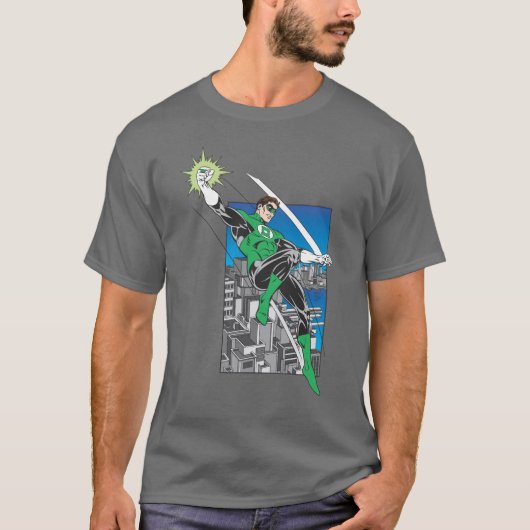 Grüne Laterne mit Stadtgeschichte T-Shirt (Vorderseite)