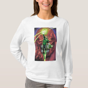 Grüne Laterne mit Strom des Lichtes - Farbe T-Shirt