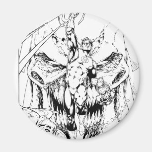 Grüne Laterne mit Strom des Lichtes Magnet