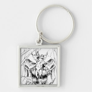 Grüne Laterne mit Strom des Lichtes Schlüsselanhänger