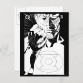 Grüne Laterne nah nach oben, Schwarz und Weiß Postkarte (Vorne/Hinten)