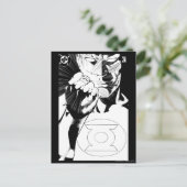 Grüne Laterne nah nach oben, Schwarz und Weiß Postkarte (Stehend Vorderseite)