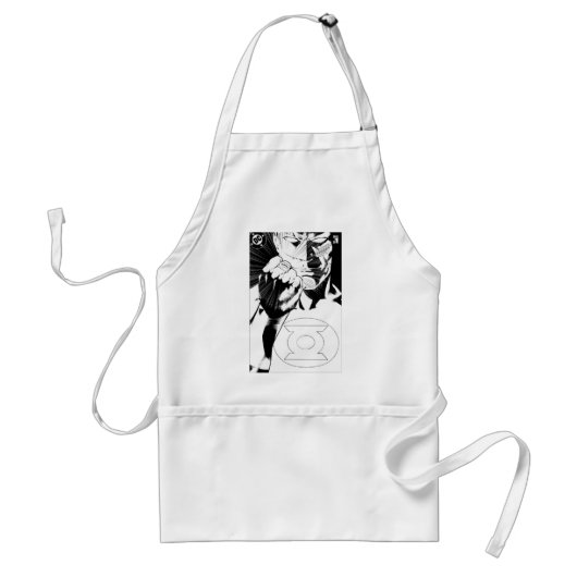 Grüne Laterne nah nach oben, Schwarz und Weiß Schürze (Vorne)