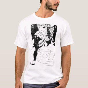 Grüne Laterne nah nach oben, Schwarz und Weiß T-Shirt