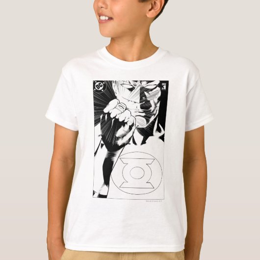 Grüne Laterne nah nach oben, Schwarz und Weiß T-Shirt (Vorderseite)