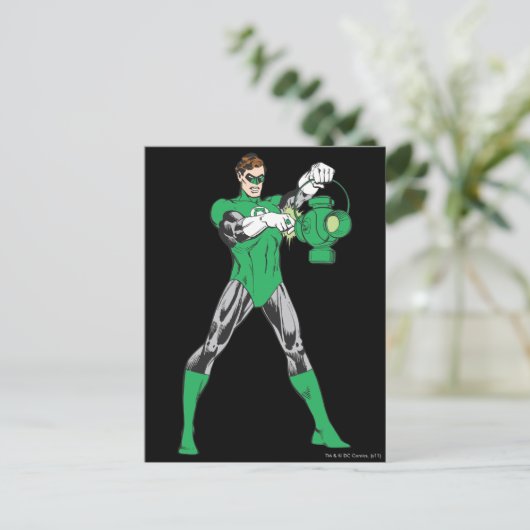 Grüne Laterne Postkarte (Stehend Vorderseite)