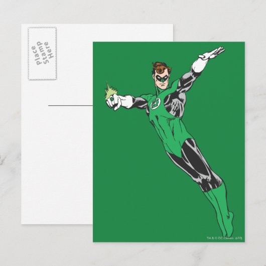 Grüne Laterne Postkarte (Vorne/Hinten)