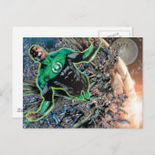 Grüne Laterne und der Mond Postkarte (Vorne/Hinten)