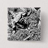 Grüne Laterne und der Mond - Schwarzweiss Button (Vorderseite)