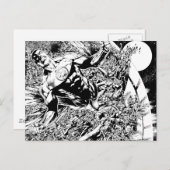 Grüne Laterne und der Mond - Schwarzweiss Postkarte (Vorne/Hinten)