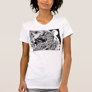 Grüne Laterne und der Mond - Schwarzweiss T-Shirt
